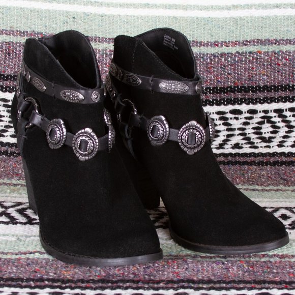Reba Shoes - Reba Zabrina Black Suede Booties